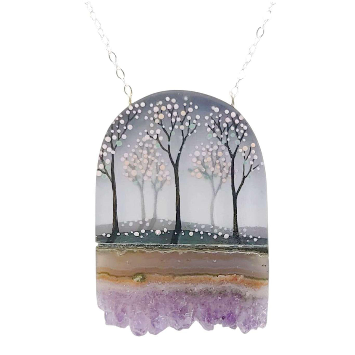 Necklace - Forest Crystal (Blooming Trees Amethyst) by Fernworks