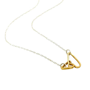 Necklace - Linked Hearts in 14k Yellow Gold with Sterling Silver Chain by Michelle Chang