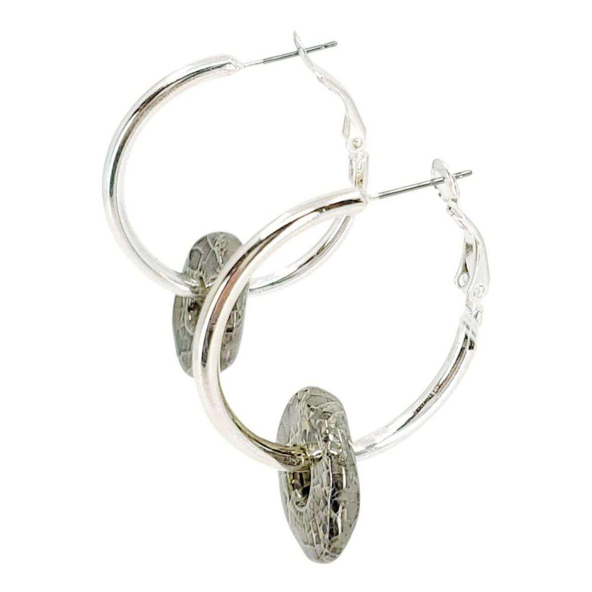 Earrings - Ceramic Ring Hoops (Storm) by Diana Kauffman