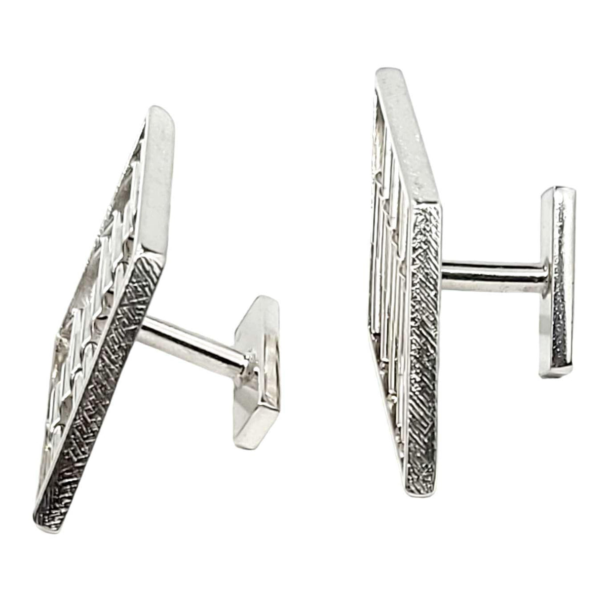 Cufflinks - Chevron in Bright Sterling Silver by Dana C. Fear