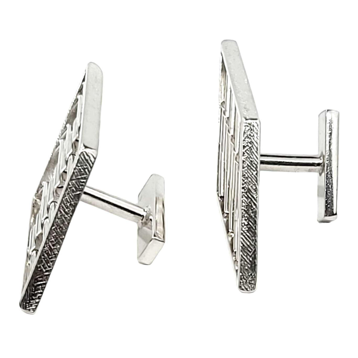 Cufflinks - Chevron in Bright Sterling Silver by Dana C. Fear
