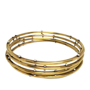 Bracelet – Heat Riveted Bangle in Brass by Una Barrett