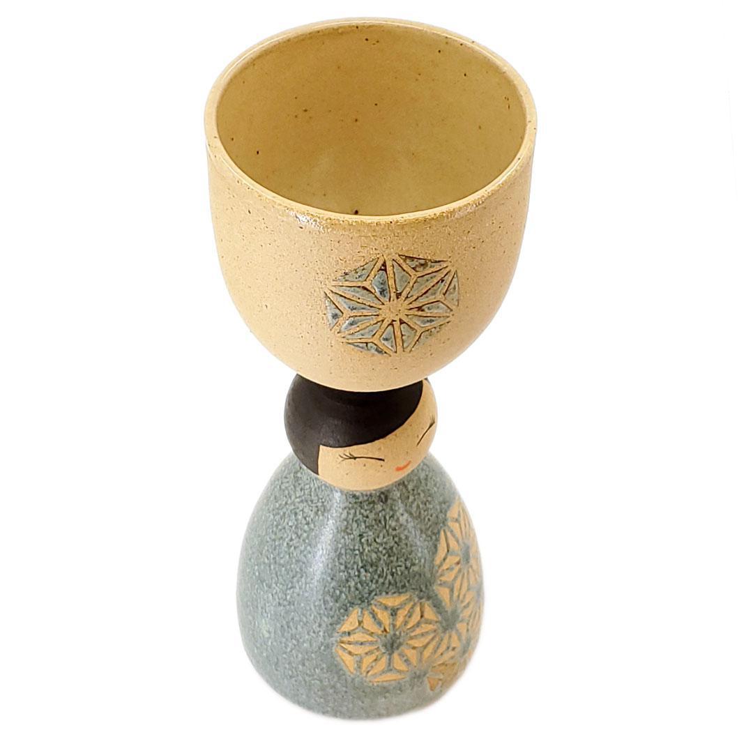 Cup - Cheerful Party Girl Goblet (Blue Asanoha) by Jennifer Fujimoto