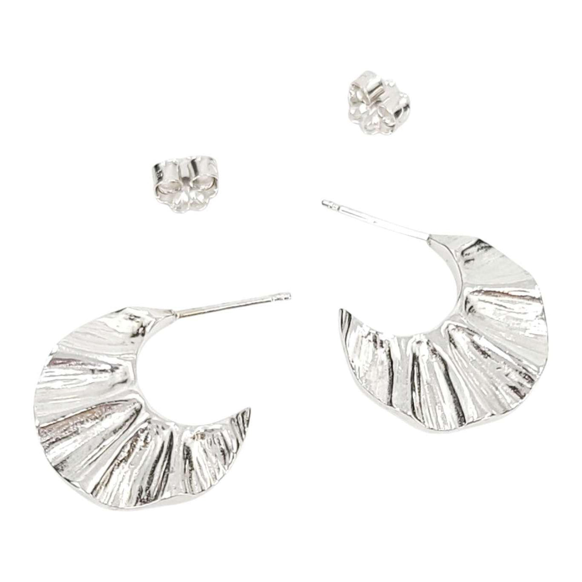 Earrings - Wave Hoops (Sterling Silver) by Corey Egan