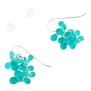 Earrings - Short Rosetti Glass Clusters in Teal by Krista Bermeo Studio