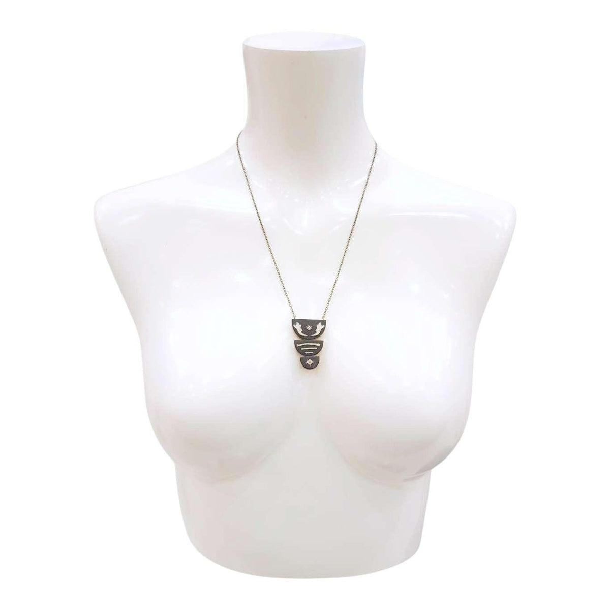Necklace - Bone Trio (Gunmetal) by Fernworks