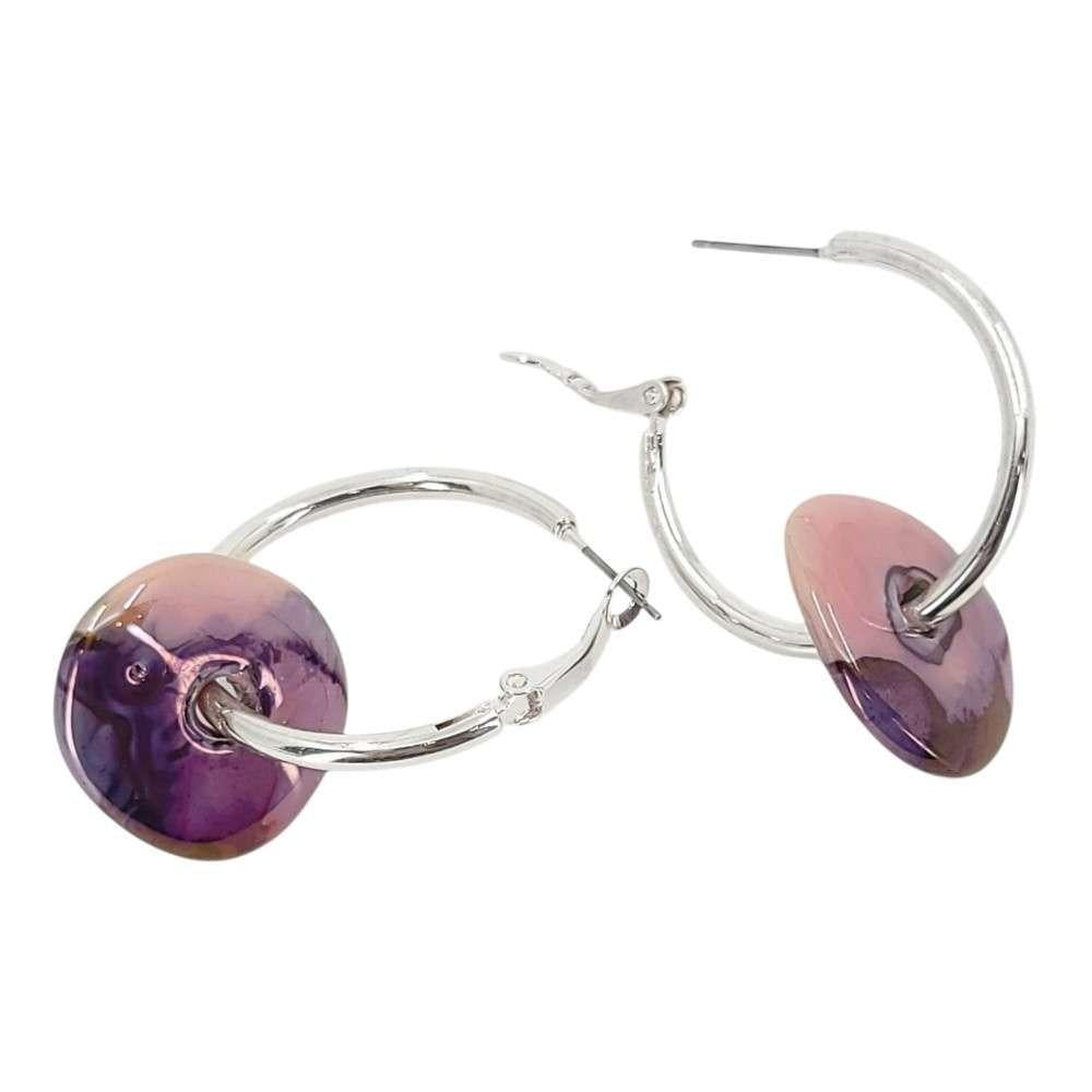 Earrings - Ceramic Ring Hoops (Cherry Bomb) by Diana Kauffman