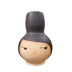 Buddy Vase - Side Eye (Black Hair) by Jennifer Fujimoto