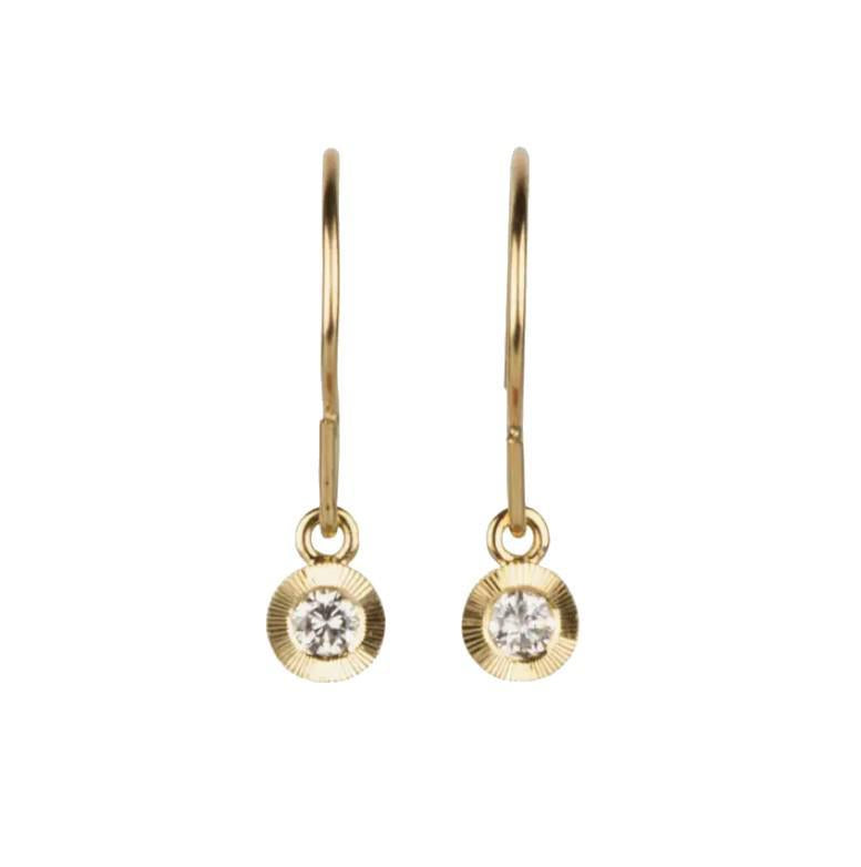 Earrings - Aurora Drops (14k Yellow Gold, Diamond) by Corey Egan