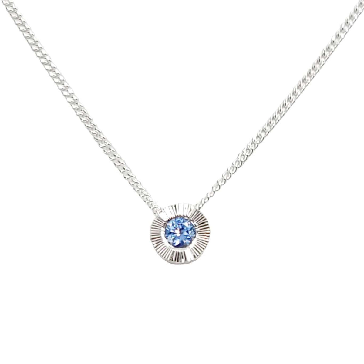 Necklace - Small Aurora (Blue Sapphire, Sterling Silver) by Corey Egan