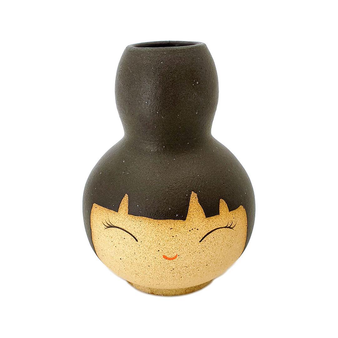 Vase - Cheerful Buddy (Black Hair) by Jennifer Fujimoto
