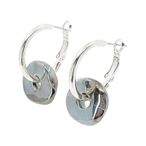 Earrings - Ceramic Ring Hoops (Black Sea) by Diana Kauffman