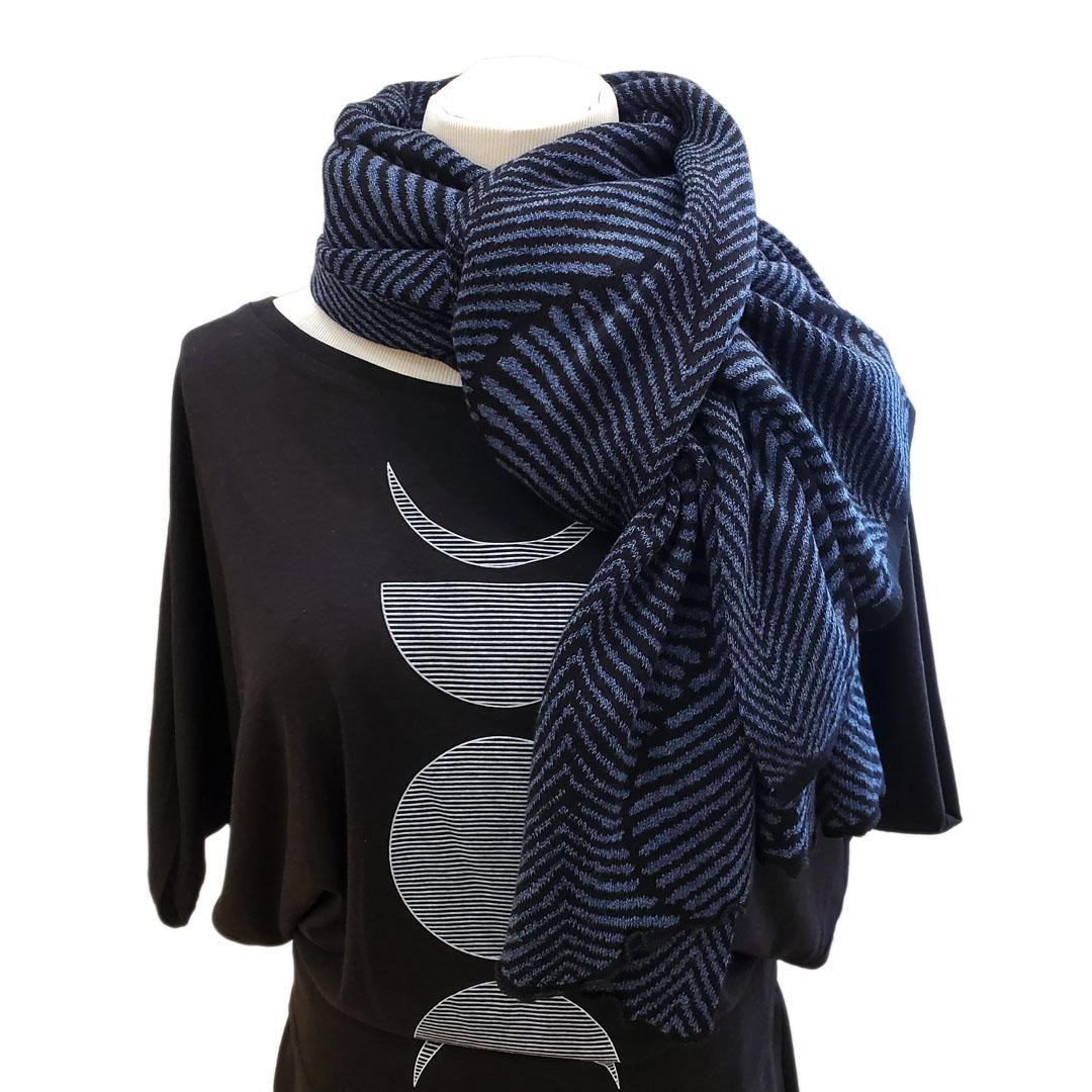 Wrap - Forest Fern in Indigo and Black by Liamolly
