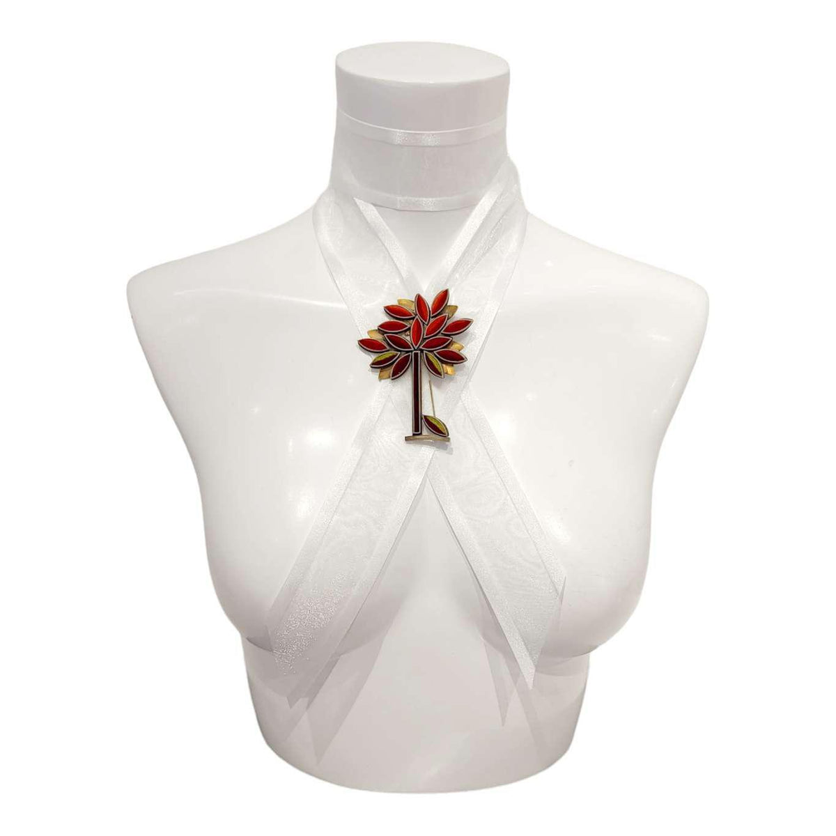 Brooch Pin - Autumn Perfect Tree in Hot Earth by Michele A. Friedman