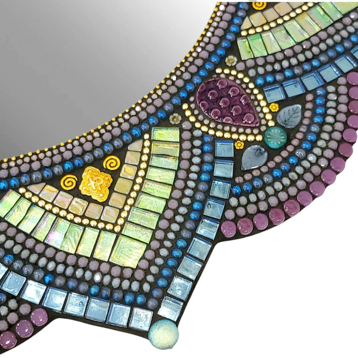 Mosaic Mirror - 21in Mandala (Plum) by Zetamari Mosaic Artworks