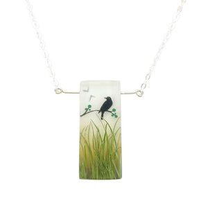 Necklace - Maybe Bird with Grass Blades by Fernworks