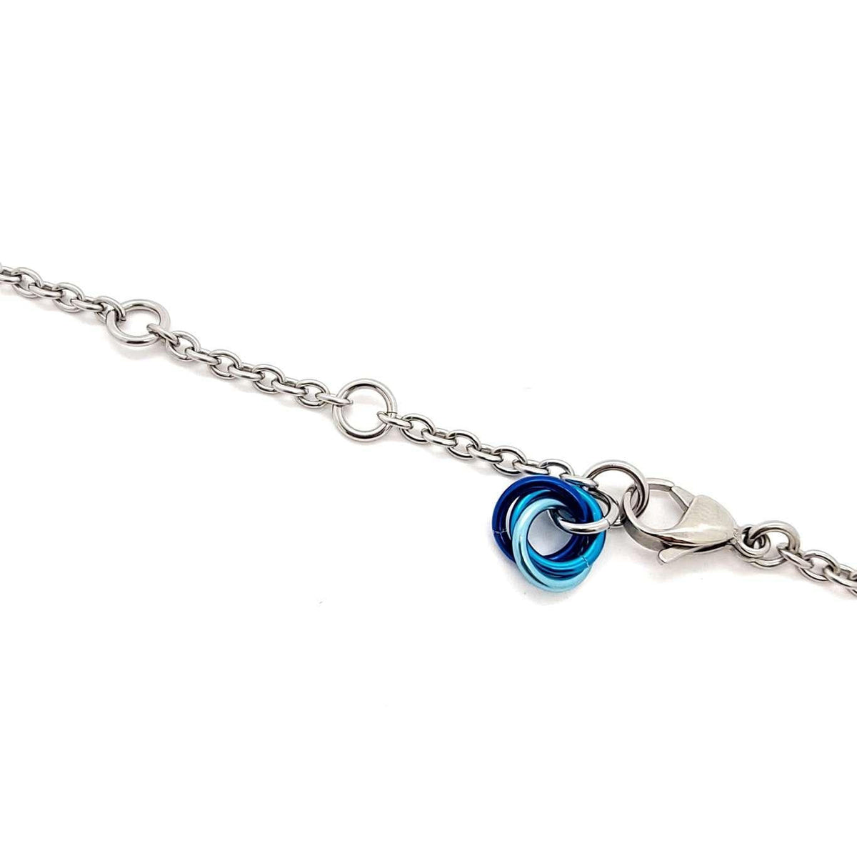 Necklace - Reversible V Feather Cascade (Chicago Blues) by Rebeca Mojica