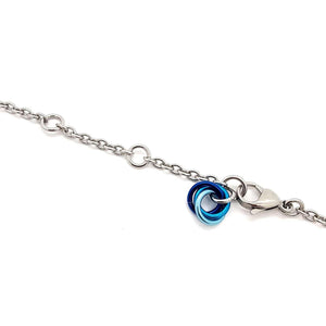 Necklace - Reversible V Feather Cascade (Chicago Blues) by Rebeca Mojica
