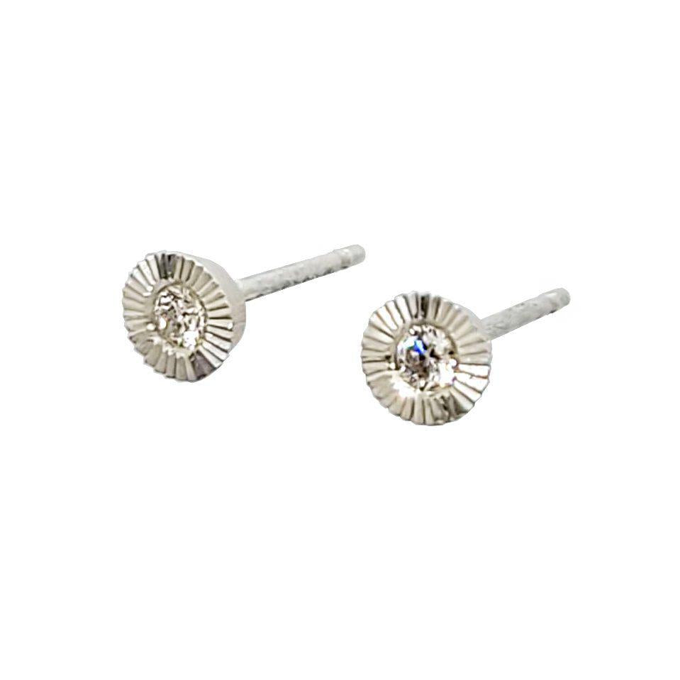 Earrings - Small Aurora Studs (Diamond, Sterling Silver) by Corey Egan