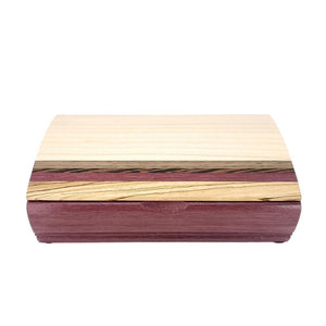 Jewelry Box - Small Treasure Box in Curly Maple, Purpleheart with Mixed Woods by Mikutowski Woodworking