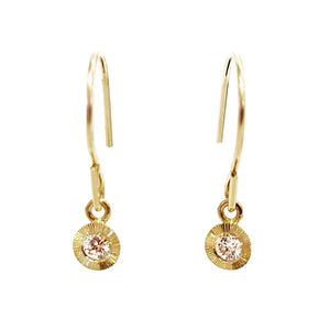 Earrings - Aurora Drops (14k Yellow Gold, Diamond) by Corey Egan