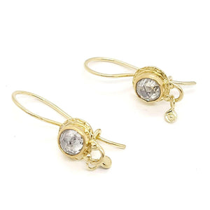 Earrings - Rose Cut Diamonds in 22k and 18k Yellow Gold by Allison Kallaway