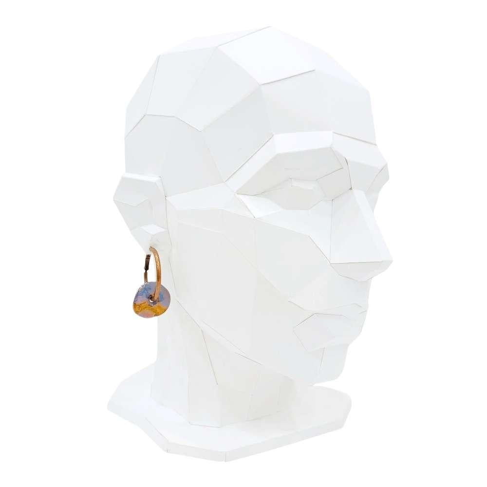 Earrings - Ceramic Ring Hoops (Blue Copper) by Diana Kauffman