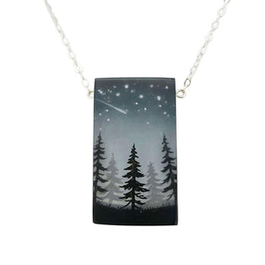 Necklace - Glitter Pines Painted by Fernworks
