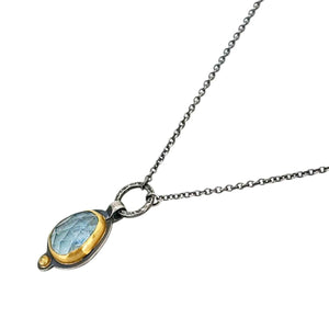 Necklace - OOAK Aquamarine Pendant in Mixed Metals by Allison Kallaway