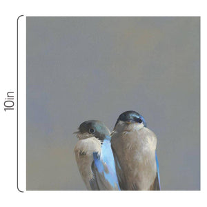 Wall Art - Swallow Pair on 10in x 10in Wood Panel by The Mincing Mockingbird