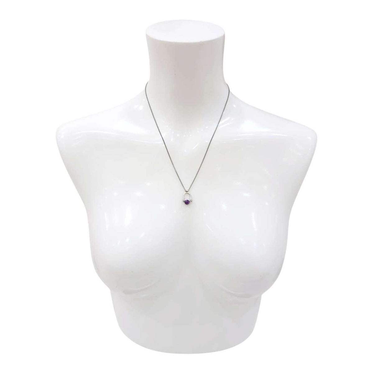 Necklace - Arc Pendant (Amethyst) by Three Flames Silverworks