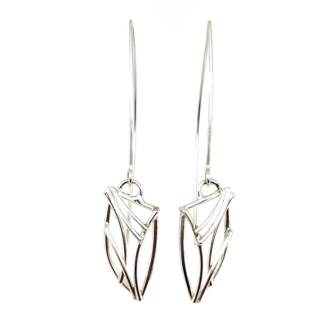Earrings - Small Dangling Daggers Argentium Silver by Jen Surine