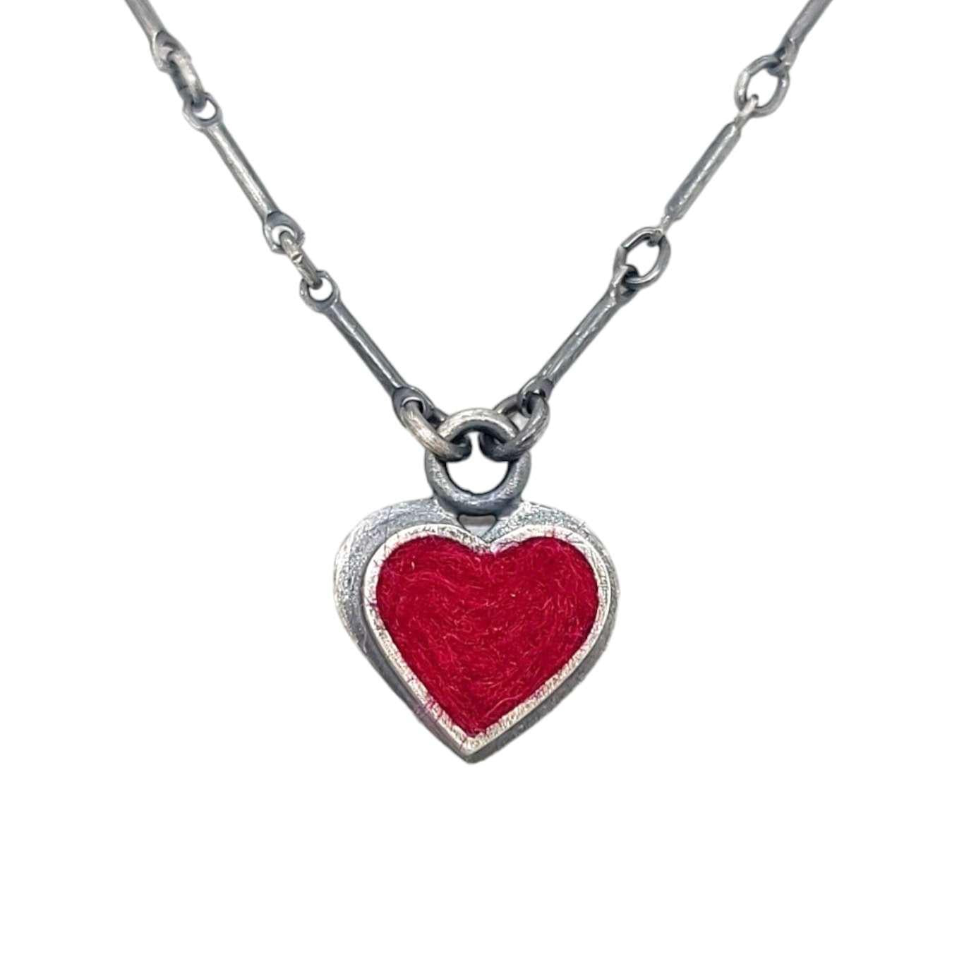 Necklace - Heart in Fuchsia Pink by Michele A. Friedman