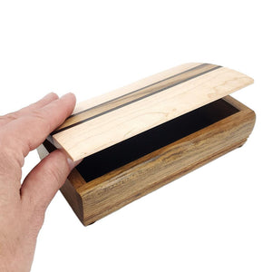 Jewelry Box - Small Treasure Box (Curly Maple, Shedua) by Mikutowski Woodworking