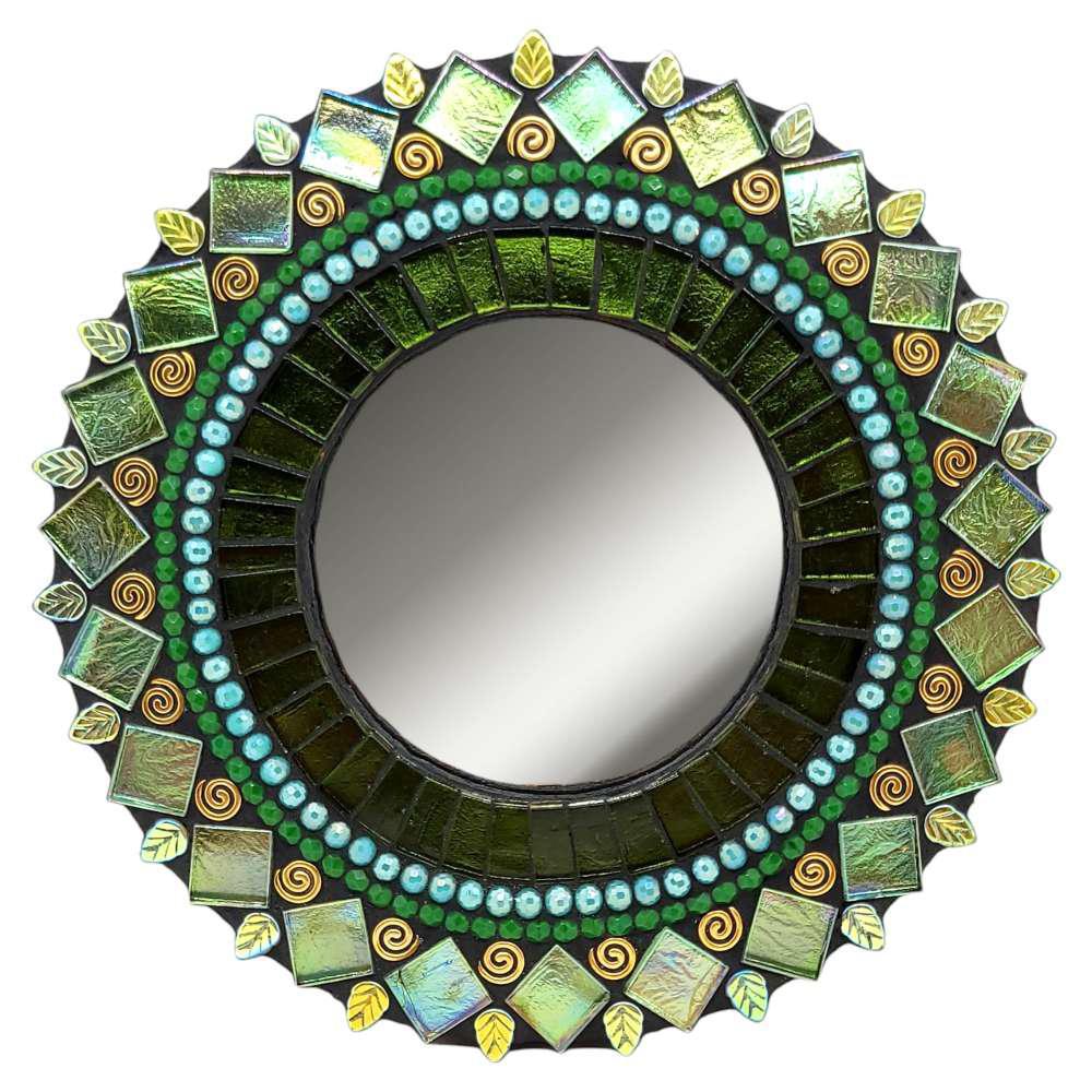 Mirror - 7in Round Mosaic in Kauai by Zetamari Mosaic Artworks