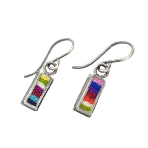 Earrings - Tiny Rectangle Drops (Multicolor) by Michele A. Friedman