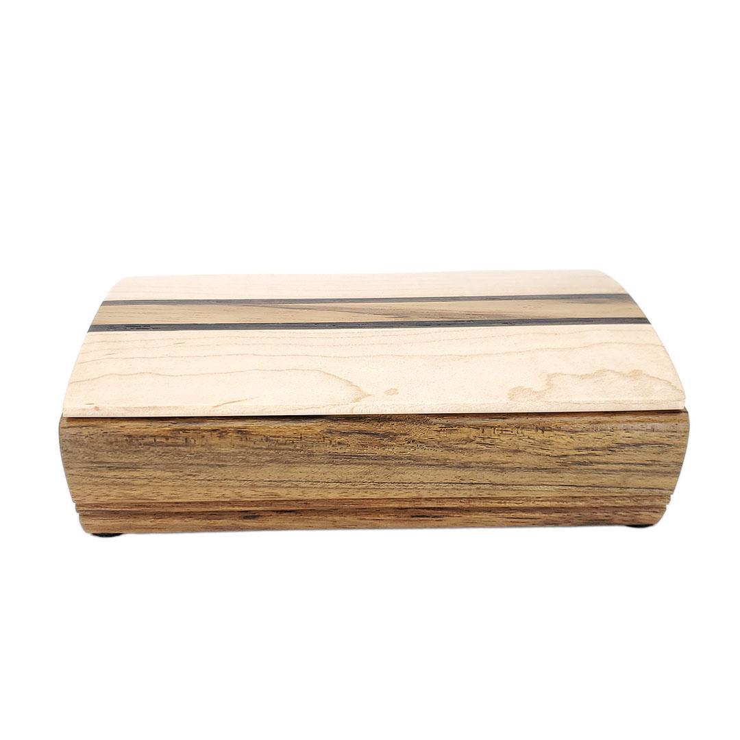 Jewelry Box - Small Treasure Box (Curly Maple, Shedua) by Mikutowski Woodworking