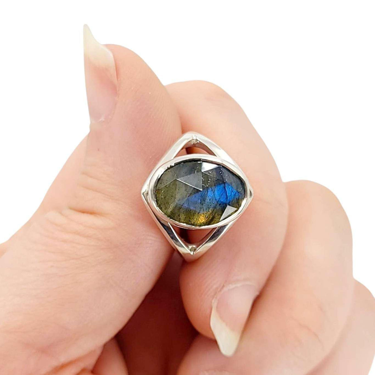 Ring - Size 7 - Cleo (Labradorite, Sterling Silver) by Corey Egan