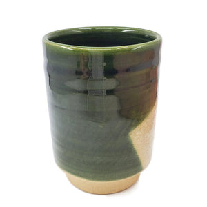 Cup - Large Green Seto-Yaki Oribe by Asemi Co.