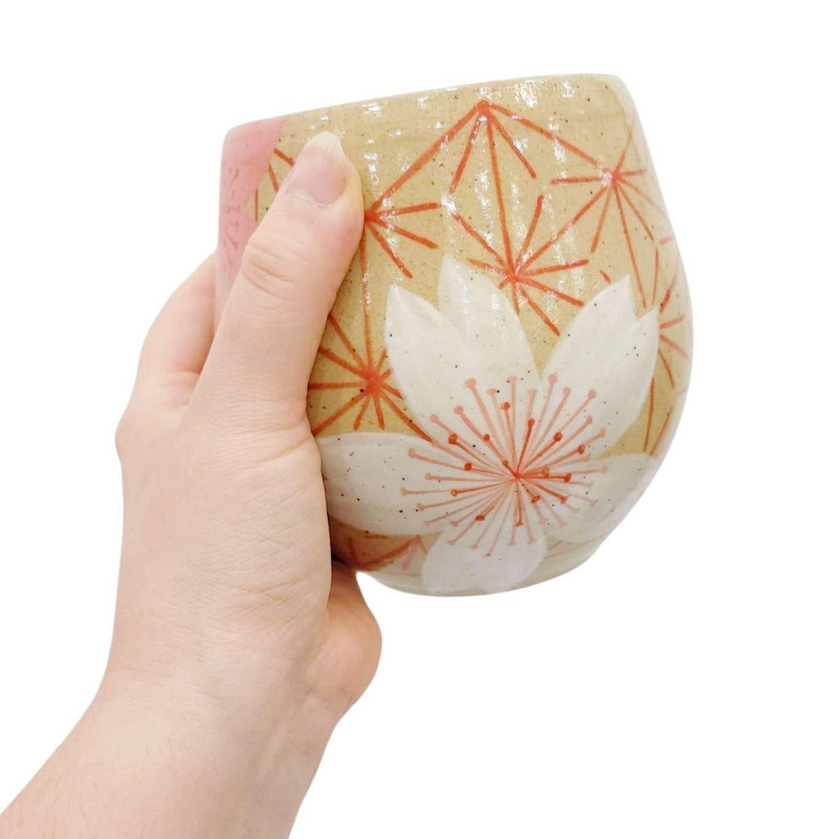 Vase - Sakura and Asanoha (OOAK) by Jennifer Fujimoto Collection