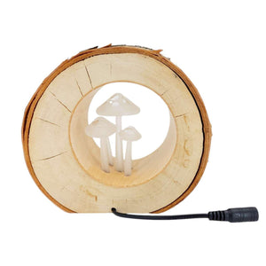 Lamp - Small Birch Circle (White Mushrooms) by Sage Studios