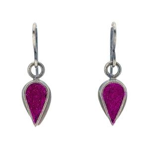 Earrings - Tiny Teardrops in Raspberry by Michele A. Friedman
