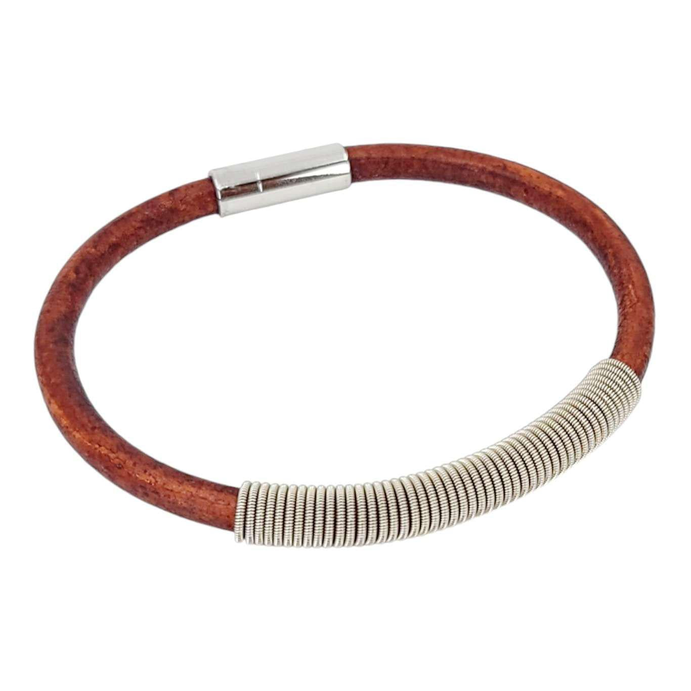 Bracelet - Wound Up Leather (Brown) by High Strung Studios