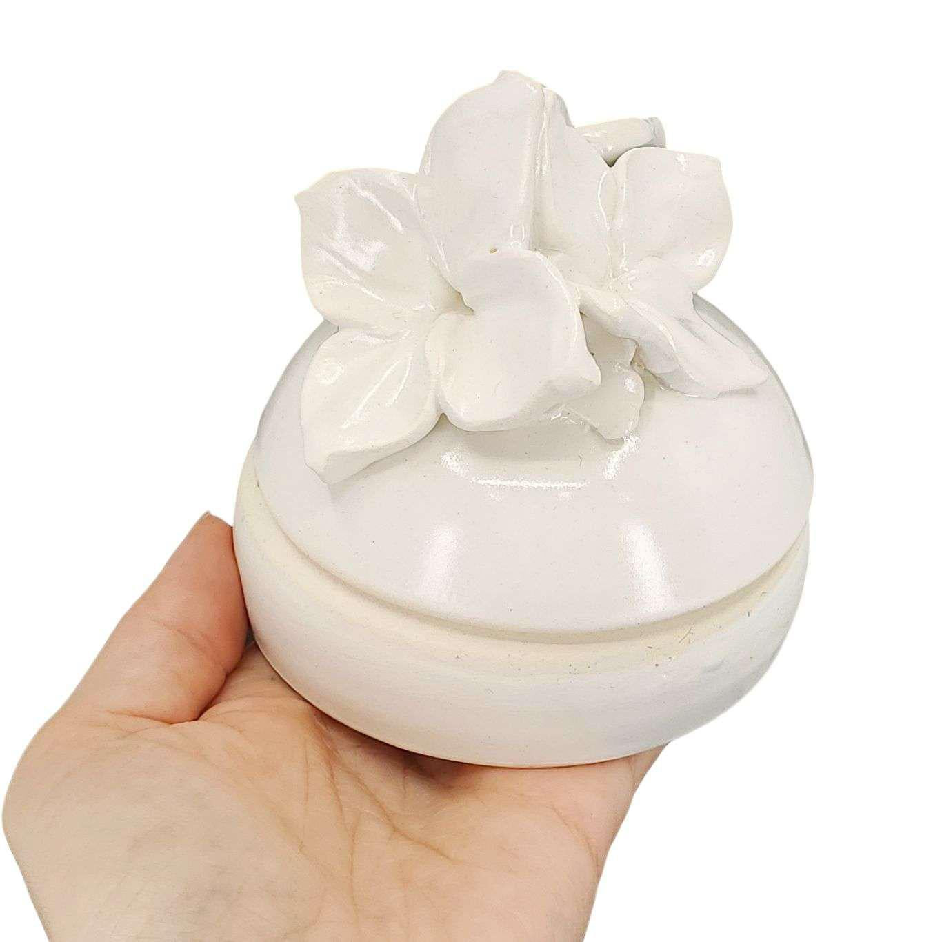 Box - Blossom Lidded Jar (Cream) by Erica Moore Pottery