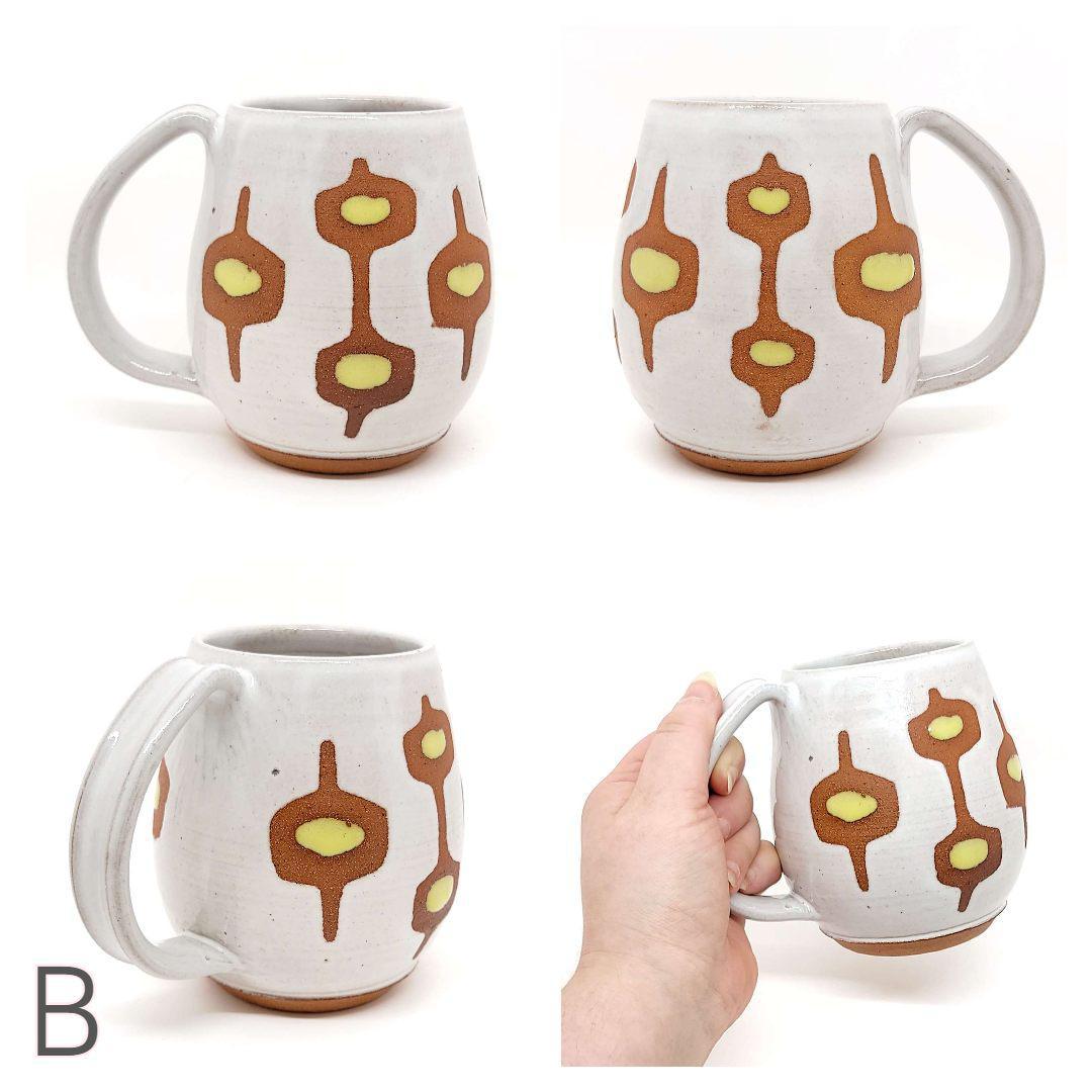 Mug - Mid-Century Modern in White and Yellow by Fern Street Pottery