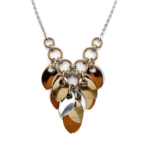 Necklace - Reversible V Feather Cascade (Shades of Brown) by Rebeca Mojica