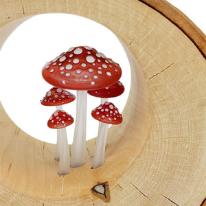 Lamp - Small Birch Circle (Red Mushrooms) by Sage Studios