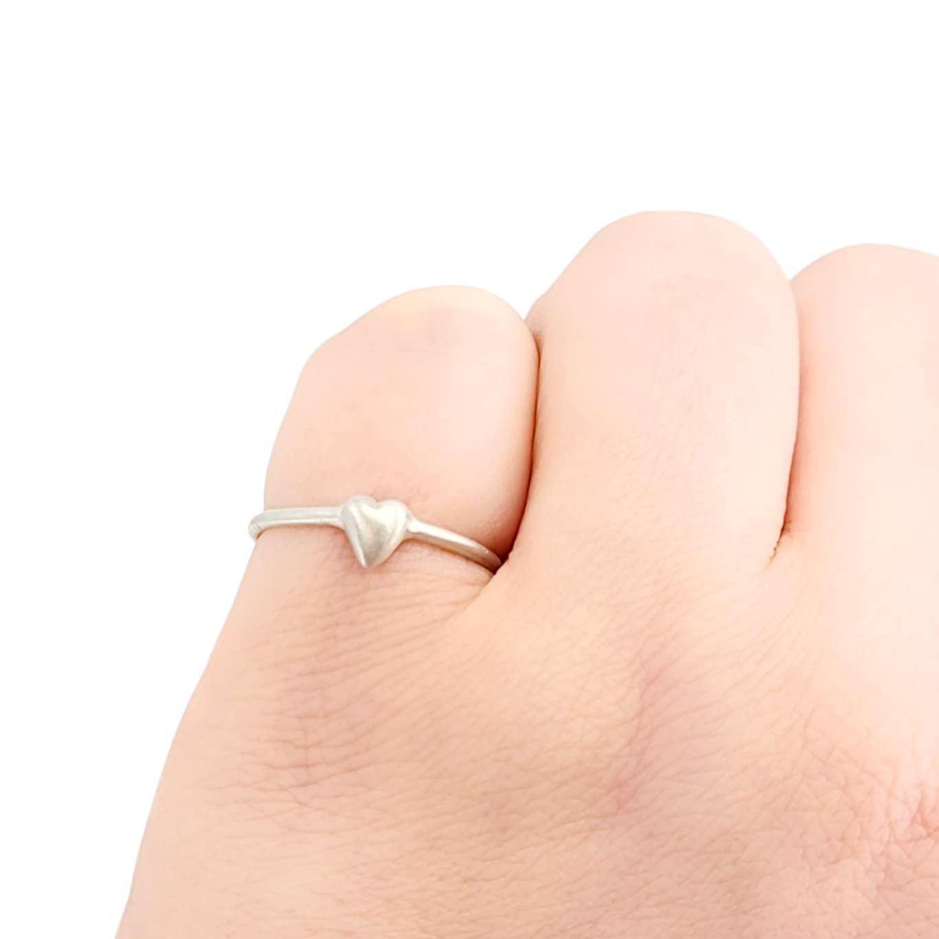 Ring - Tiny Puff Heart in Sterling Silver by Michelle Chang