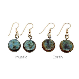 Earrings - Small Circle Drops in Earth by Dandy Jewelry