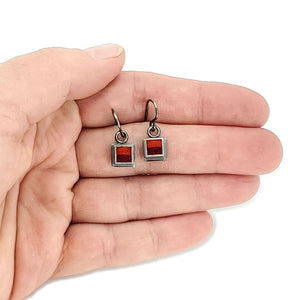 Earrings - Mini Squares (Hot) by Michele A. Friedman